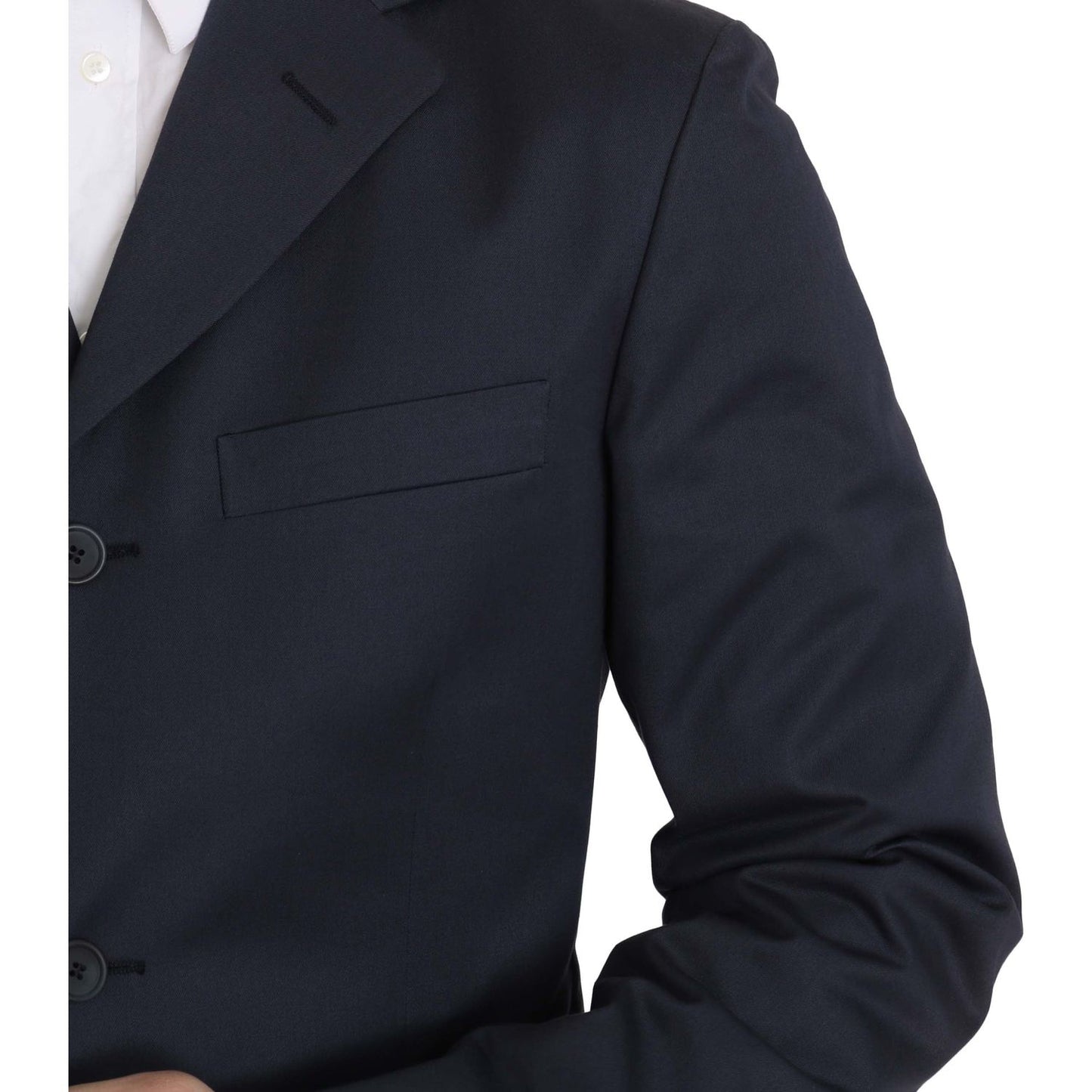 Romeo Gigli Two Piece 3 Button Cotton Blue Solid Suit1728,35% Polyester,67345645728,Blue,Clothing,IT50 | L,Material: 65% Cotton,Men,Men - Clothing,New with tags,Romeo Gigli,Suits & Blazers - Clothing,Suits - Men - Clothing,Two-Piece Suits - Suits & Blazer
