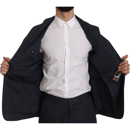 Romeo Gigli Two Piece 3 Button Cotton Blue Solid Suit1728,35% Polyester,67345645728,Blue,Clothing,IT50 | L,Material: 65% Cotton,Men,Men - Clothing,New with tags,Romeo Gigli,Suits & Blazers - Clothing,Suits - Men - Clothing,Two-Piece Suits - Suits & Blazer