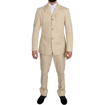 Romeo Gigli Two Piece 3 Button Beige Cotton Solid Suit1728,35% Cotton,67345645728,Beige,Clothing,IT46 | S,Material: 65% Polyester,Men,Men - Clothing,New with tags,Romeo Gigli,Suits & Blazers - Clothing,Suits - Men - Clothing,Two-Piece Suits - Suits & Blaz