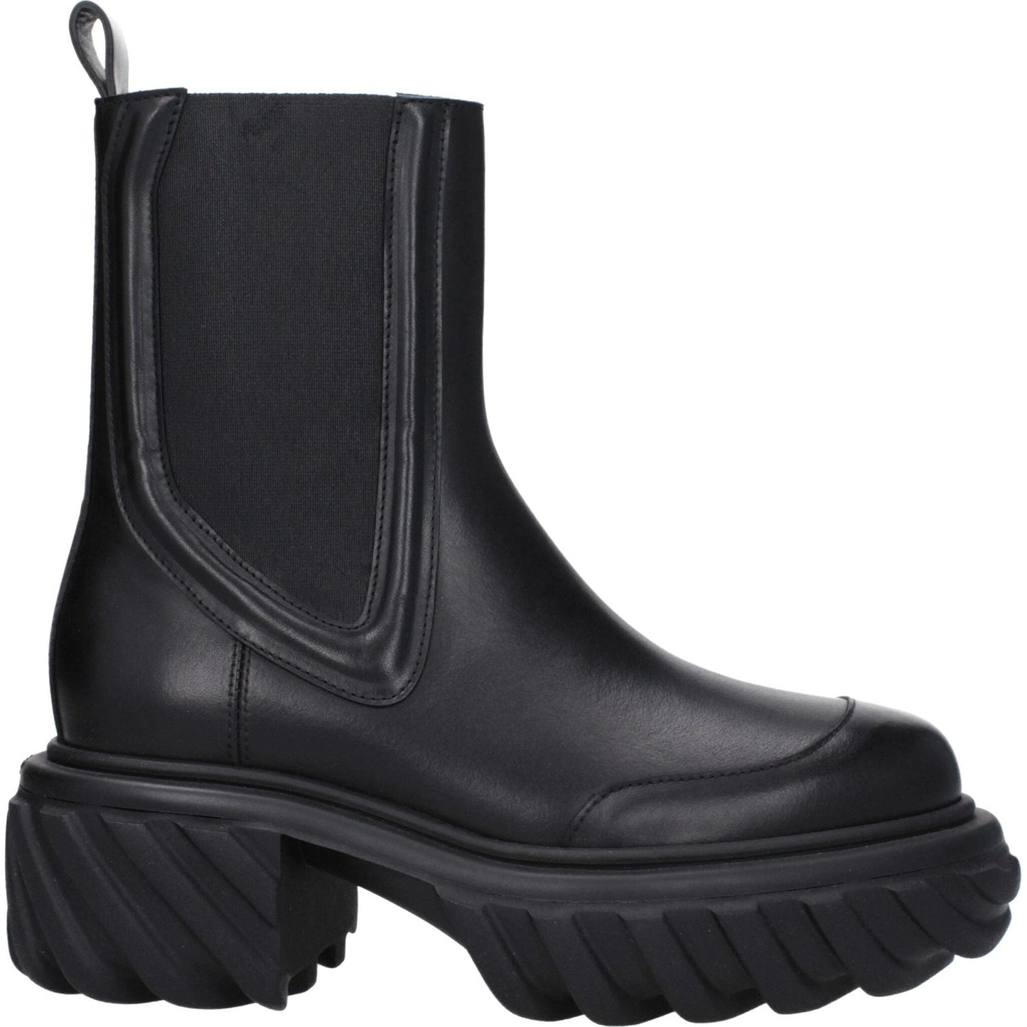 Off-White Black Leather Ankle Boots OF-8595927925001-EU40/US10