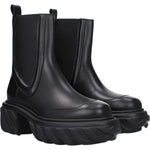 Off-White Black Leather Ankle Boots OF-8595927925001-EU40/US10
