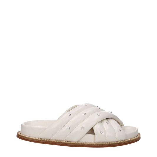 Fabiana Filippi Beige Leather Slippers 1728,75667636384,Beige,EU36/US6,Fabiana Filippi,New with tags,Sandals - Shoes,Shoes,Slippers - Sandals - Shoes,Women