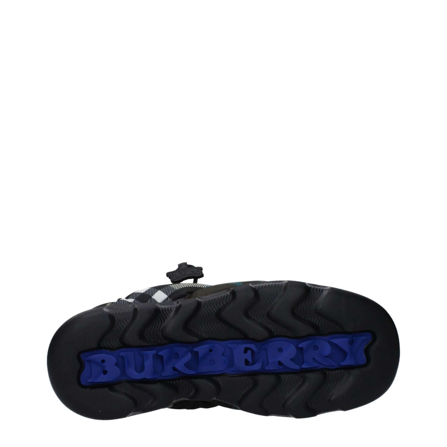 Burberry Green Fabric Slip-On Loafers