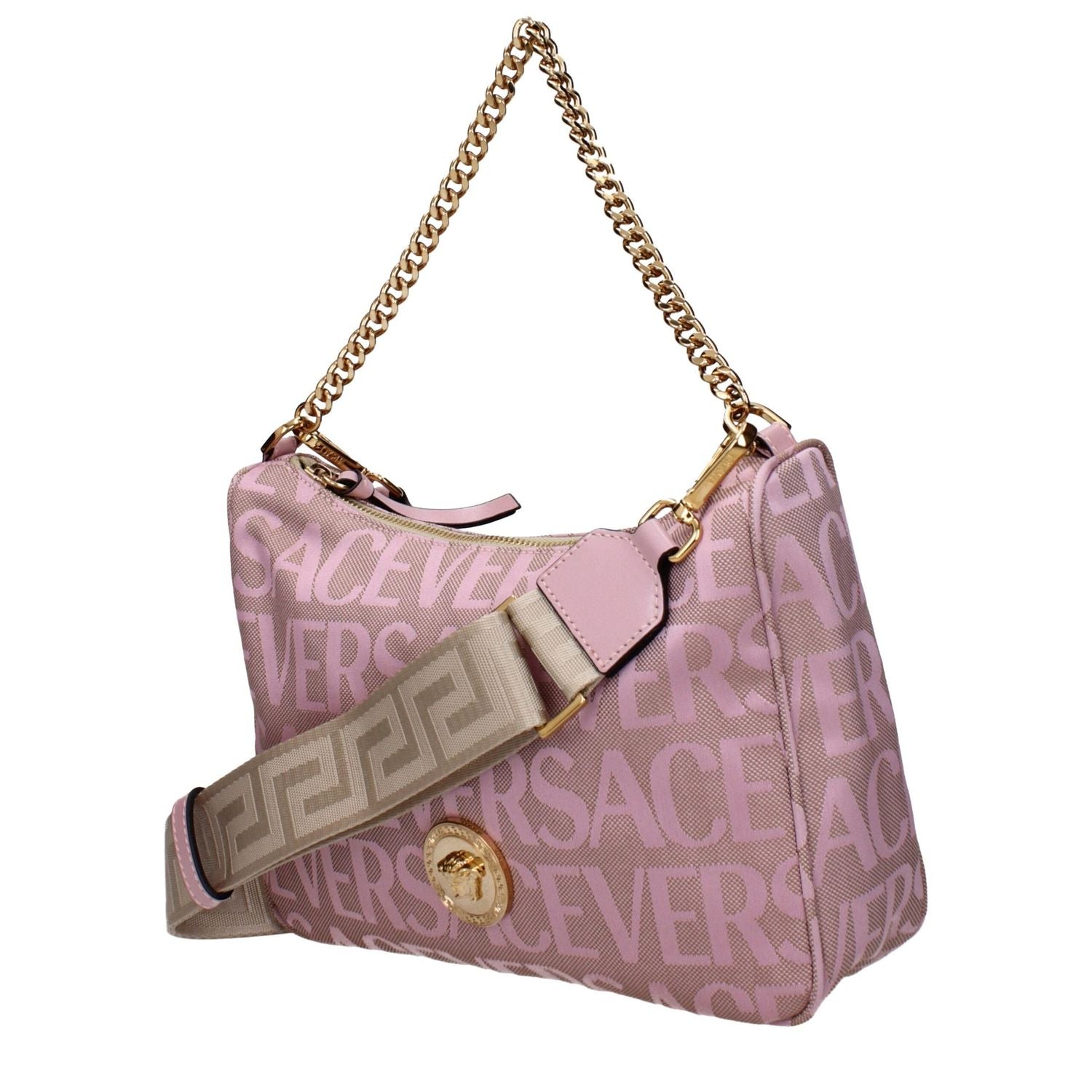 Front view with bag zipped and handles upright.