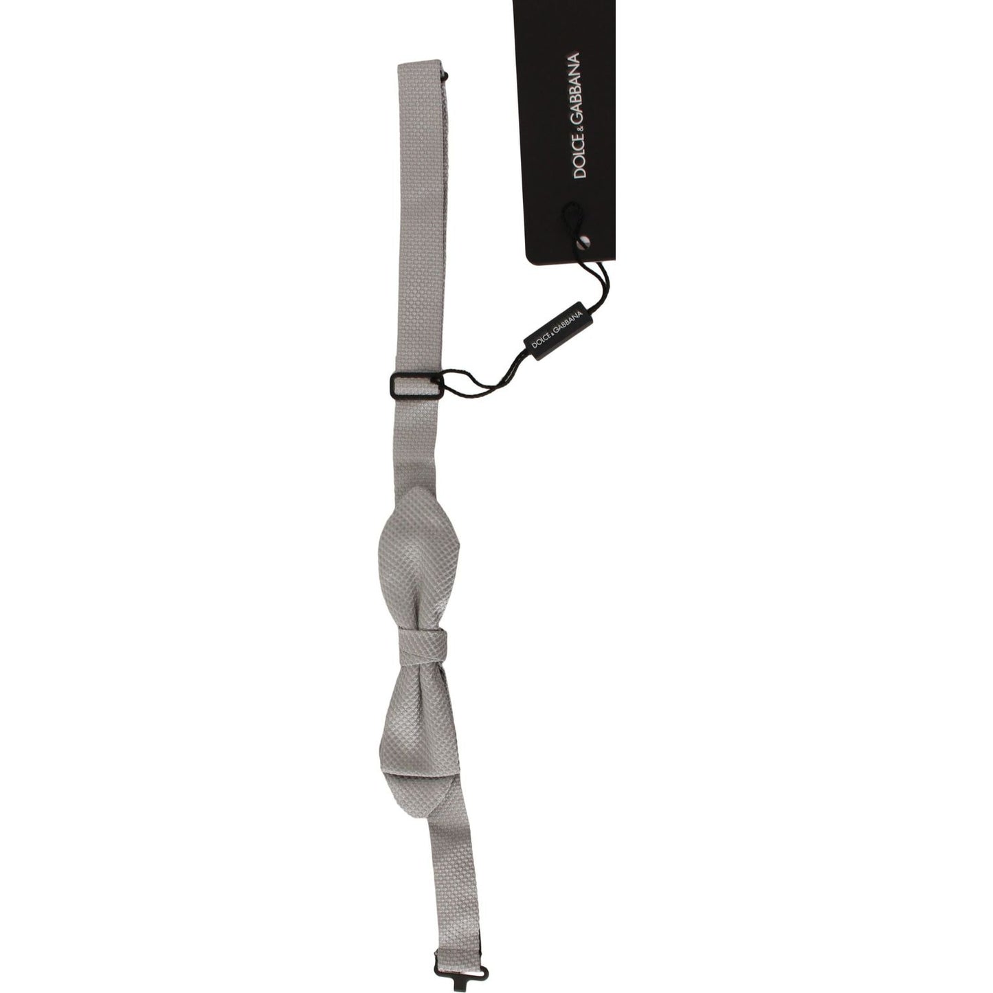 Dolce & Gabbana Gray 100% Silk Faille Adjustable Neck Bow Tie Papillon1728,67345645728,Accessories,Bowties - Ties and Formal Accessories - Accessories,Dolce & Gabbana,Gray,Material: 100% Silk,Men,Men - Accessories,New with tags,Ties & Bowties - Men - Acce