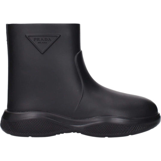 Prada Black Cotton Ankle Boots PR-15185625874697-EU35/US5