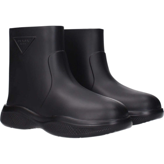 Prada Black Cotton Ankle Boots PR-15185625874697-EU35/US5