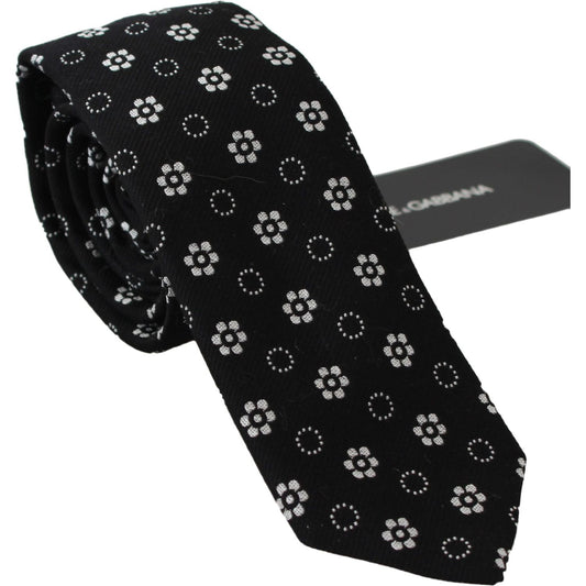 Dolce & Gabbana Black 100% Silk Floral Print Print Classic Tie1728,67345645728,Accessories,Black,Dolce & Gabbana,Material: 100% Silk,Men,Men - Accessories,New with tags,Ties & Bowties - Men - Accessories,Ties - Ties and Formal Accessories - Accessories,Ti