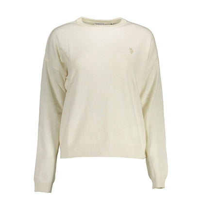 U.S. POLO ASSN. White Fabric Women's Sweater