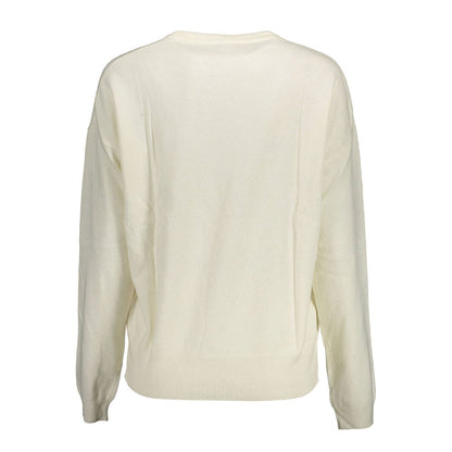 U.S. POLO ASSN. White Fabric Women's Sweater