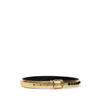 Dolce & Gabbana Gold Leather Belt DO-9584659-80 CM / 32 INCHES