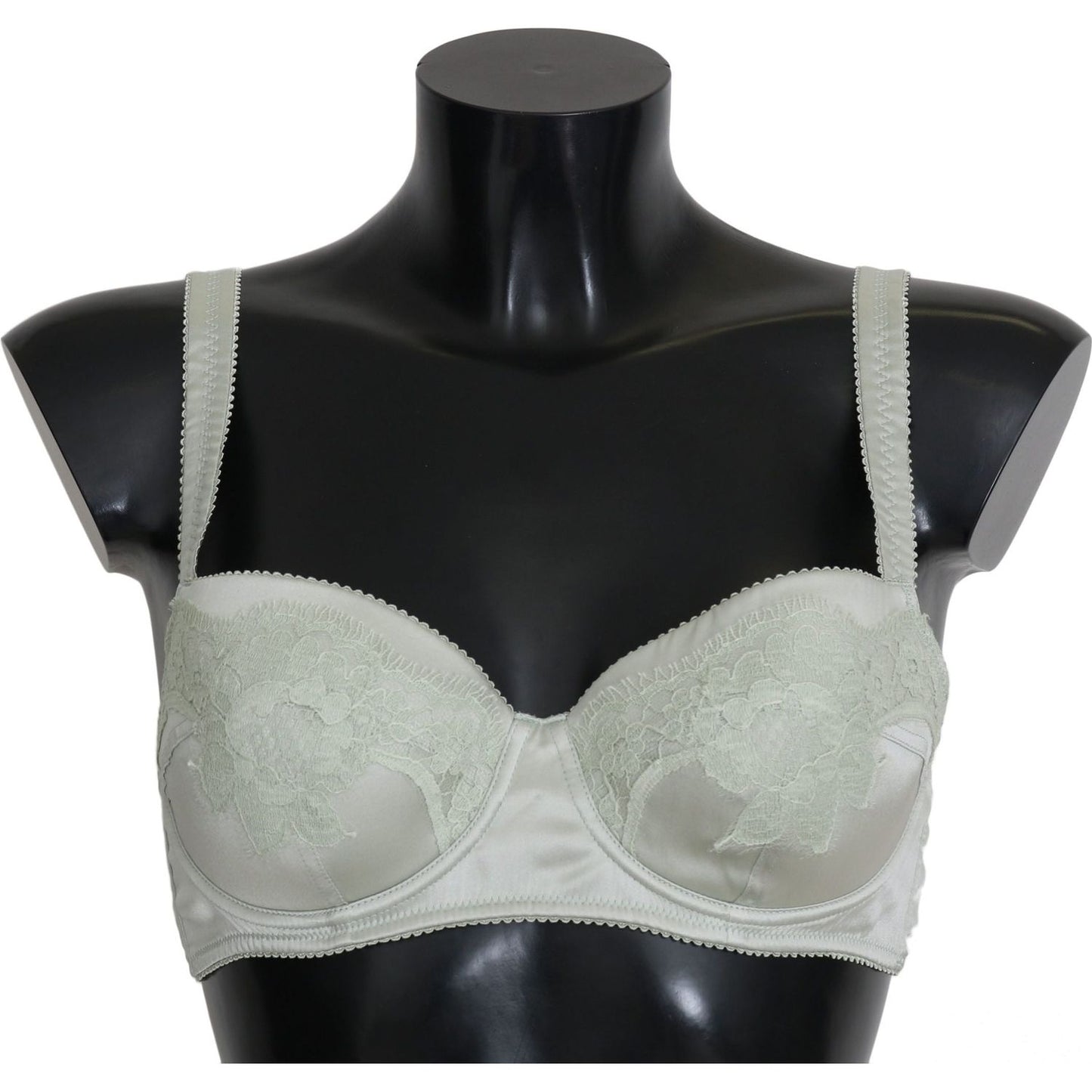Dolce & Gabbana Green Balconcino Bra Floral Lace Underwear BIK279 S