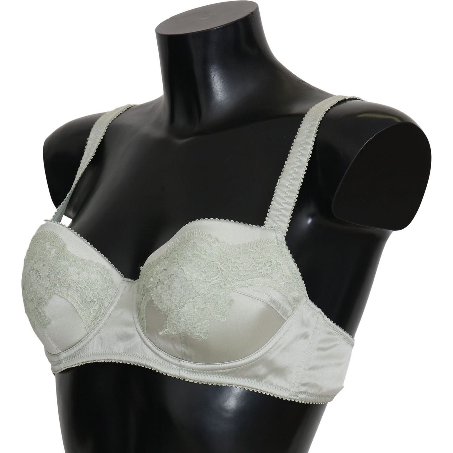 Dolce & Gabbana Green Balconcino Bra Floral Lace Underwear BIK279 S