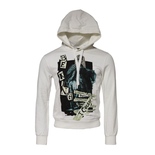 Dolce & Gabbana White King Caesar Hooded Sweatshirt Sweater