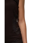 Dolce & Gabbana Dark Brown Lace Trim Wool Sleeveless Tank Top TSH90622-3