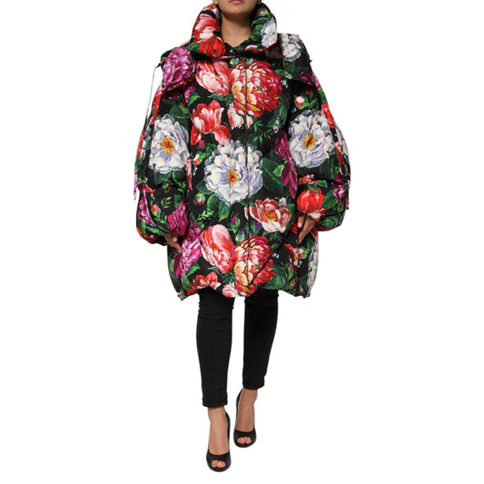 Dolce & Gabbana Multicolor Floral Hooded Puffer Coat Jacket 1728,52,67345645728,Clothing,Dolce & Gabbana,Full-Length Jackets - Jackets & Coats - Clothing,Jackets & Coats - Clothing,Jackets & Coats - Women - Clothing,Material: 100% Polyester,Multicolor,New