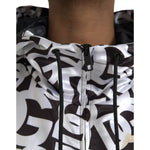Dolce & Gabbana White Black Logo Hooded Full Zip Bomber Jacket JKT3871-56