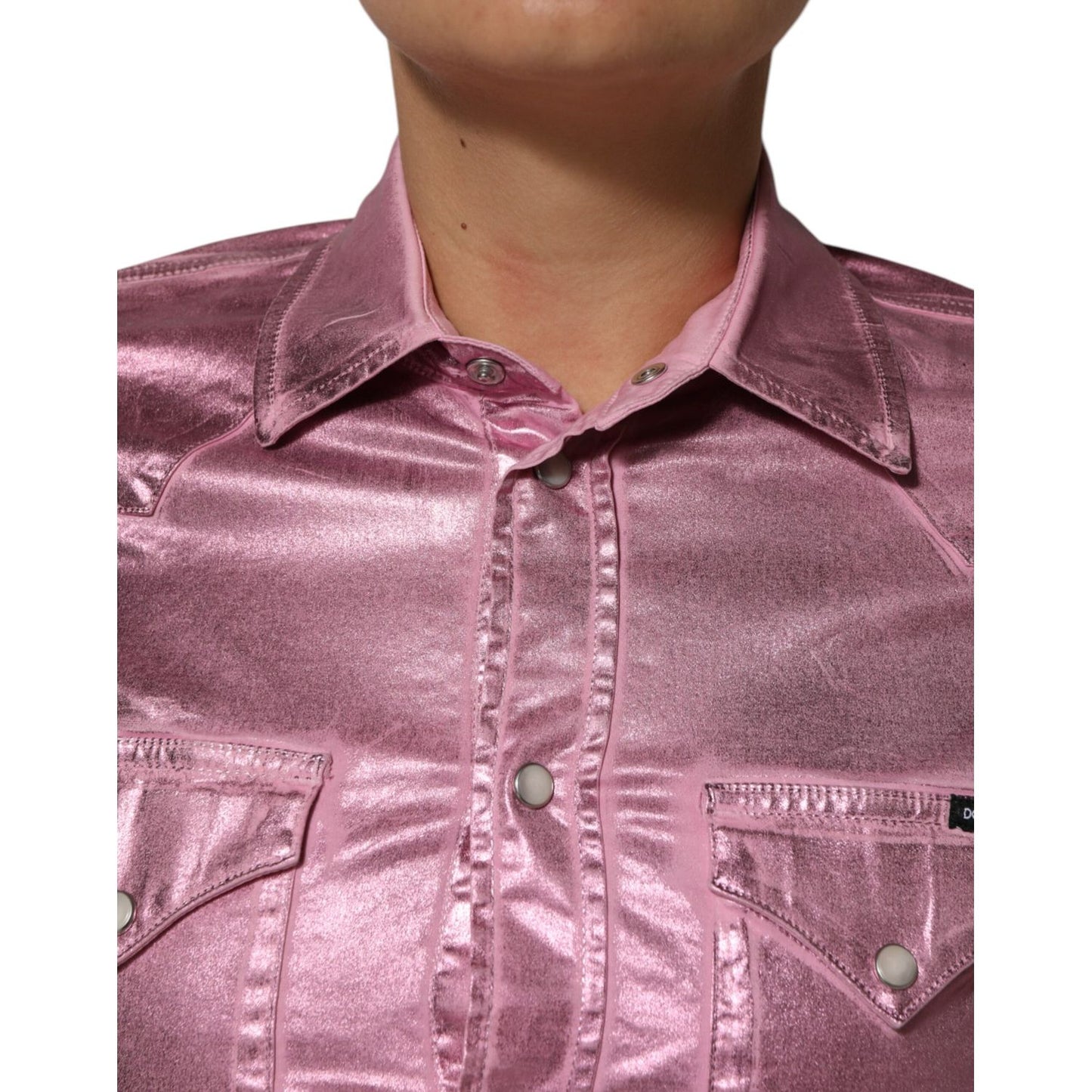 Dolce & Gabbana Pink Cotton Stretch Collared Cropped Jacket 1728,67345645728,Clothing,Coats - Jackets & Coats - Clothing,Dolce & Gabbana,IT36|XXS,Jackets & Coats - Clothing,Material: 96% Cotton 4% Elastane,Pink,Preowned / Defect,Women