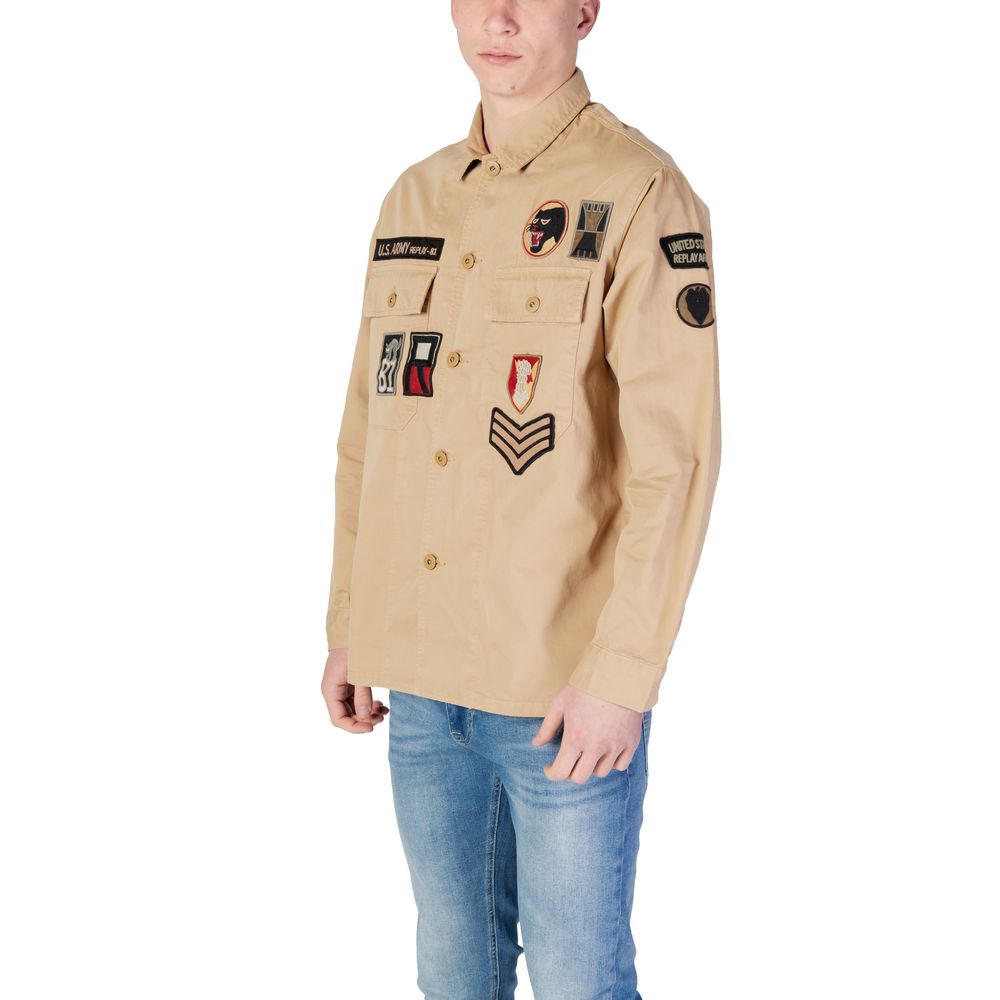Replay Beige Denim Shirt 1728,71956299936,Beige,Clothing,Denim - Shirts - Clothing,IT46 | M,IT48 | L,Men,New with tags,Replay,Shirts - Clothing