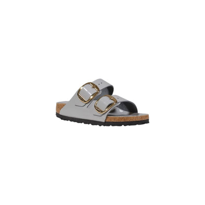 Birkenstock Gray Leather Slippers 1728,71956299936,Birkenstock,EU36/US6,EU38/US8,EU40/US10,Gray,New with tags,Sandals - Shoes,Shoes,Slippers - Sandals - Shoes,Women