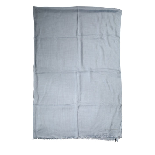 Dolce & Gabbana Light Blue Cashmere Knitted Shawl