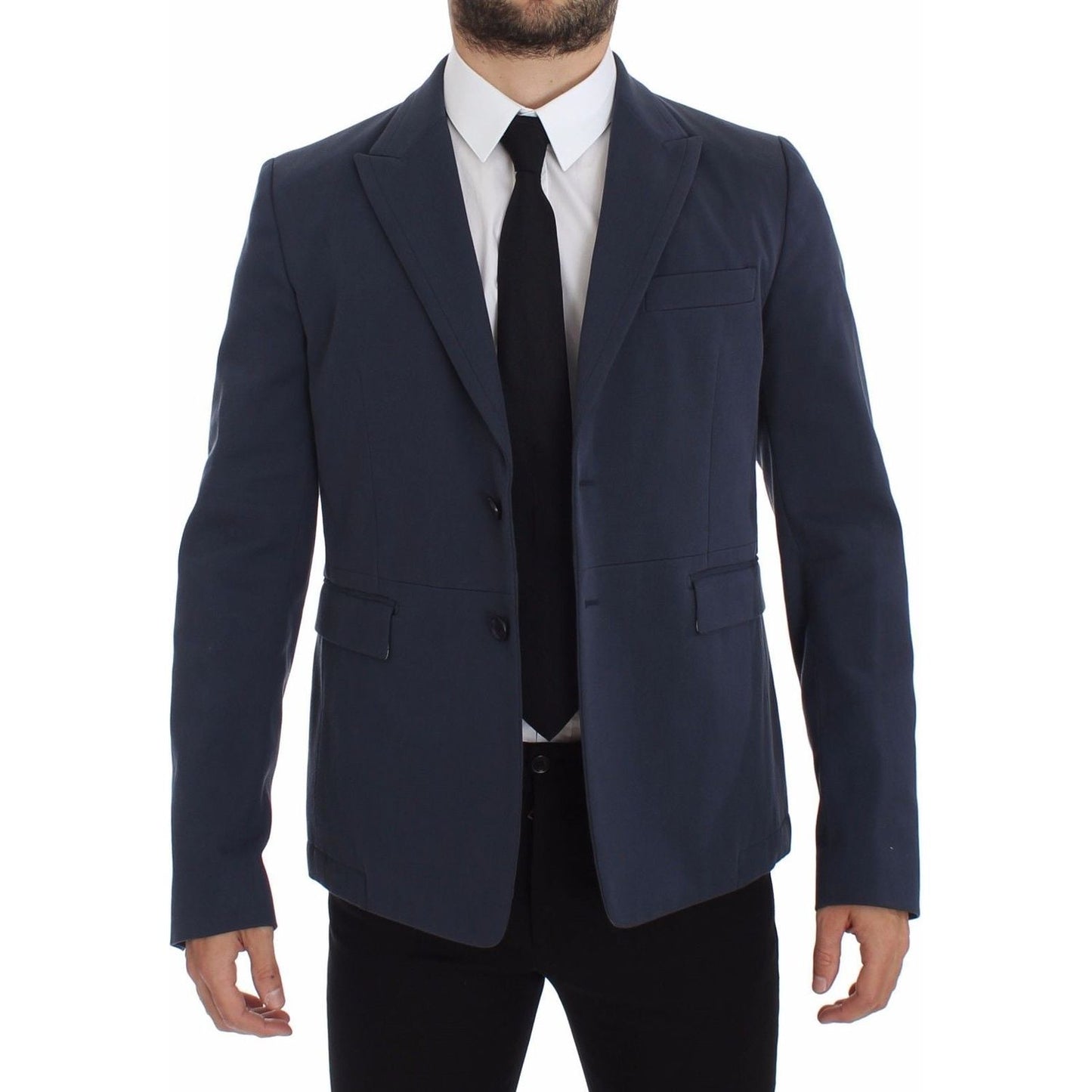 Dolce & Gabbana Blue Cotton Stretch Casual Blazer1728,2% Elastane,5% Silk,67345645728,Blazers - Men - Clothing,Blazers - Suits & Blazers - Clothing,Blue,Clothing,Dolce & Gabbana,IT48 | M,Material: 93% Cotton,Men,Men - Clothing,New with tags,Suits & Blazer