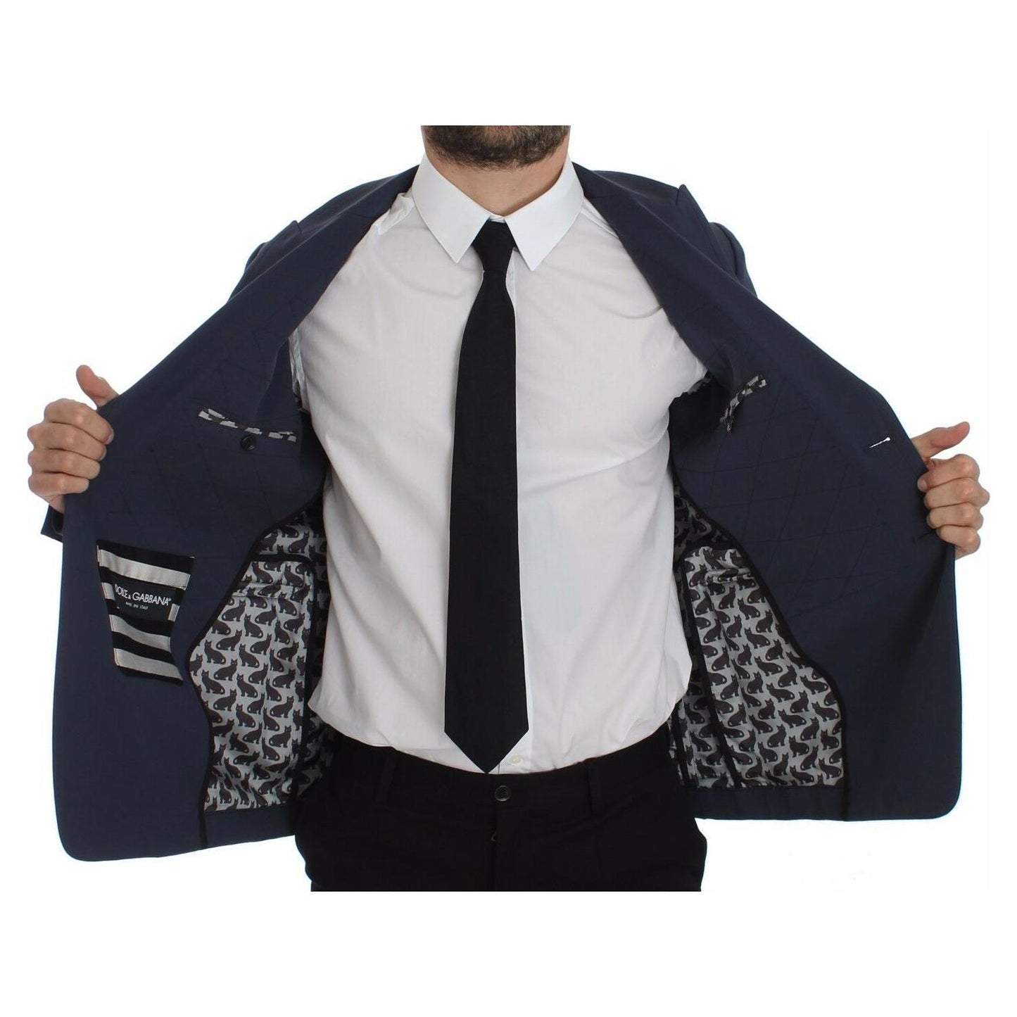 Dolce & Gabbana Blue Cotton Stretch Casual Blazer1728,2% Elastane,5% Silk,67345645728,Blazers - Men - Clothing,Blazers - Suits & Blazers - Clothing,Blue,Clothing,Dolce & Gabbana,IT48 | M,Material: 93% Cotton,Men,Men - Clothing,New with tags,Suits & Blazer