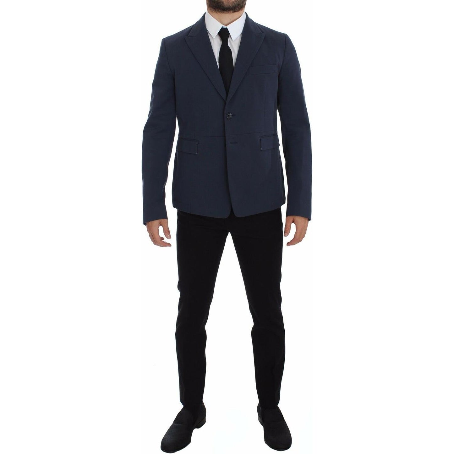Dolce & Gabbana Blue Cotton Stretch Casual Blazer1728,2% Elastane,5% Silk,67345645728,Blazers - Men - Clothing,Blazers - Suits & Blazers - Clothing,Blue,Clothing,Dolce & Gabbana,IT48 | M,Material: 93% Cotton,Men,Men - Clothing,New with tags,Suits & Blazer