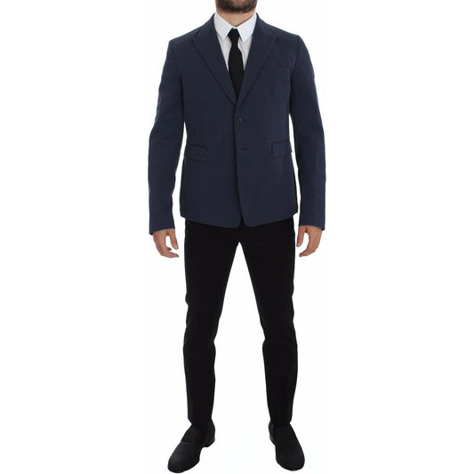 Dolce & Gabbana Blue Cotton Stretch Casual Blazer1728,2% Elastane,5% Silk,67345645728,Blazers - Men - Clothing,Blazers - Suits & Blazers - Clothing,Blue,Clothing,Dolce & Gabbana,IT48 | M,Material: 93% Cotton,Men,Men - Clothing,New with tags,Suits & Blazer