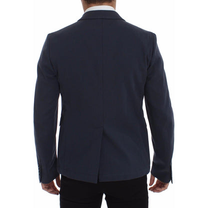 Dolce & Gabbana Blue Cotton Stretch Casual Blazer1728,2% Elastane,5% Silk,67345645728,Blazers - Men - Clothing,Blazers - Suits & Blazers - Clothing,Blue,Clothing,Dolce & Gabbana,IT48 | M,Material: 93% Cotton,Men,Men - Clothing,New with tags,Suits & Blazer
