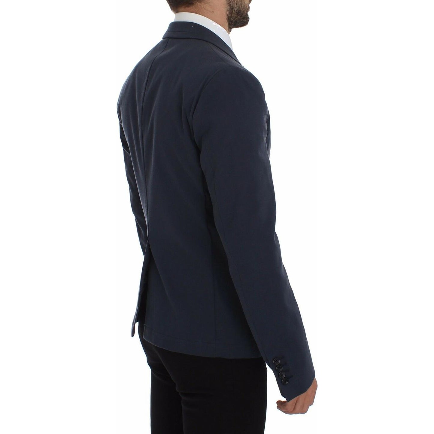 Dolce & Gabbana Blue Cotton Stretch Casual Blazer1728,2% Elastane,5% Silk,67345645728,Blazers - Men - Clothing,Blazers - Suits & Blazers - Clothing,Blue,Clothing,Dolce & Gabbana,IT48 | M,Material: 93% Cotton,Men,Men - Clothing,New with tags,Suits & Blazer