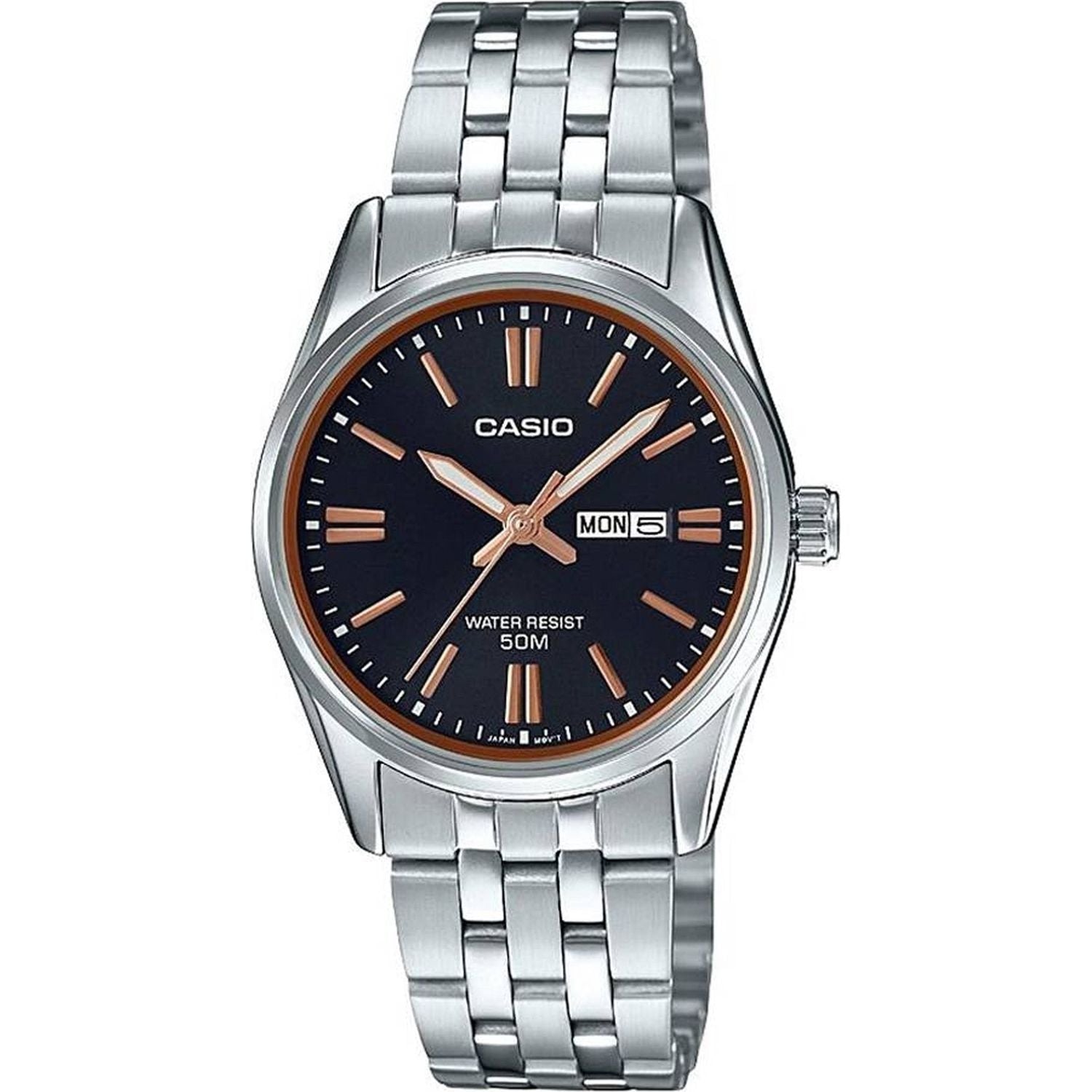 CASIO COLLECTION Mod. LADY DAY & DATE - BLACK. BRONZE INDEXES