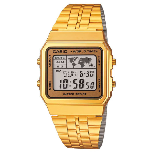 Casio Gold Stainless Steel Digital Watch 1728,67434610848,Accessories,Casio,Digital Watches - Watches - Accessories,Gold,Men,New with tags,Watches - Accessories