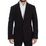 Dolce & Gabbana Bordeaux Alpaca Two Button Jacket Blazer Dolce & Gabbana Black