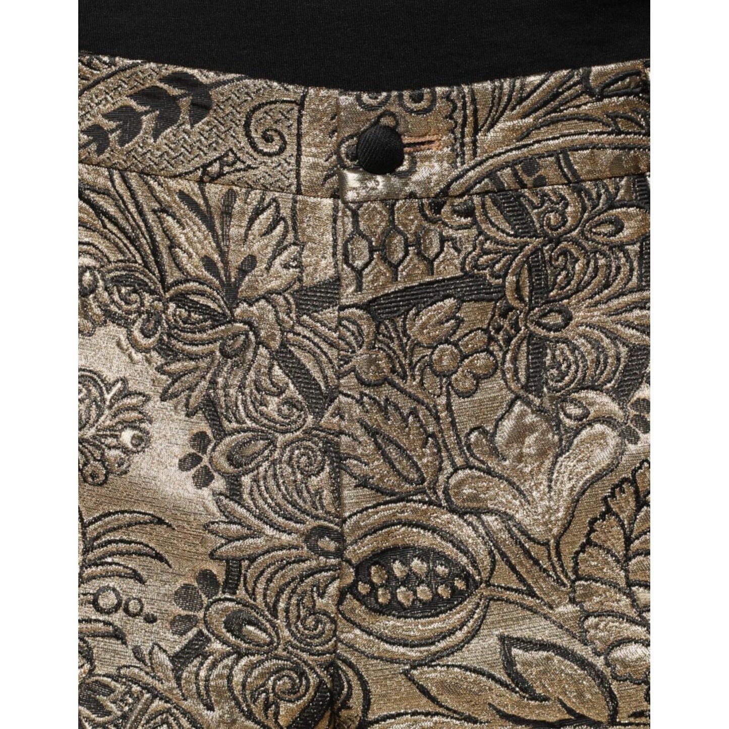 Dolce & Gabbana Gold Floral Jacquard Men Dress Pants PAN75361-52