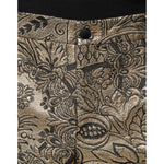 Dolce & Gabbana Gold Floral Jacquard Men Dress Pants PAN75361-52