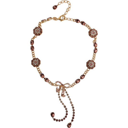 Dolce & Gabbana Gold Tone Brass Crystal Embellished Belt SMY10402-L