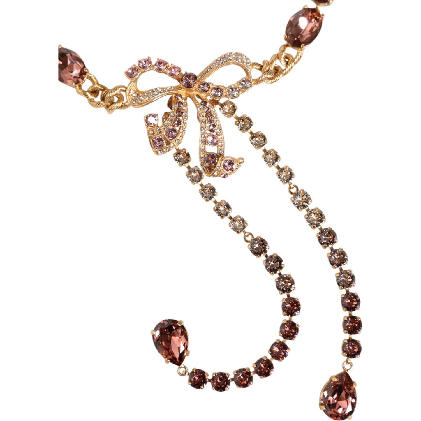 Dolce & Gabbana Gold Tone Brass Crystal Embellished Waist Chain Belt SMY10405-M