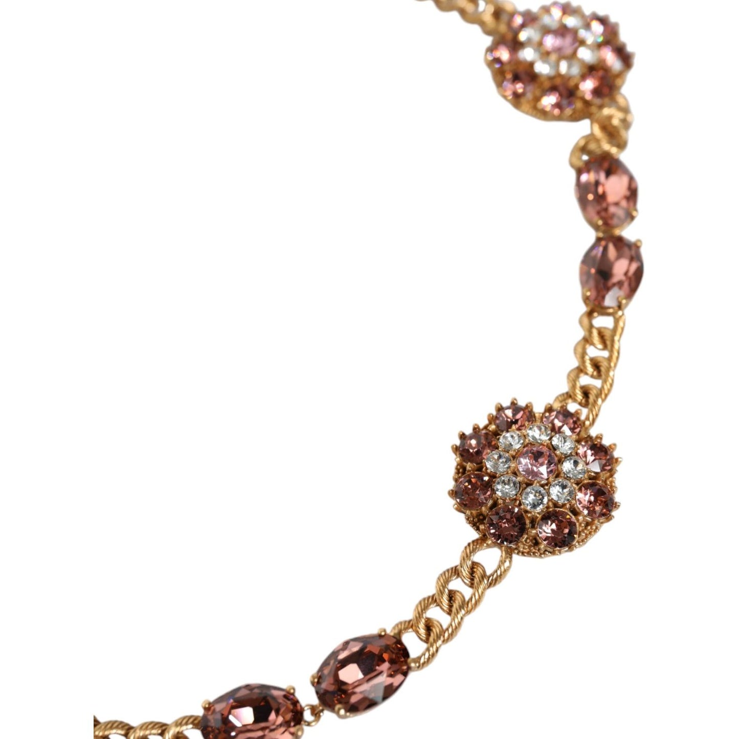 Dolce & Gabbana Gold Tone Brass Crystal Embellished Waist Chain Belt SMY10405-M
