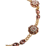 Dolce & Gabbana Gold Tone Brass Crystal Embellished Waist Chain Belt SMY10405-M