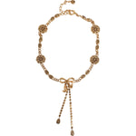 Dolce & Gabbana Gold Tone Brass Crystal Embellished Waist Chain Belt SMY10405-M
