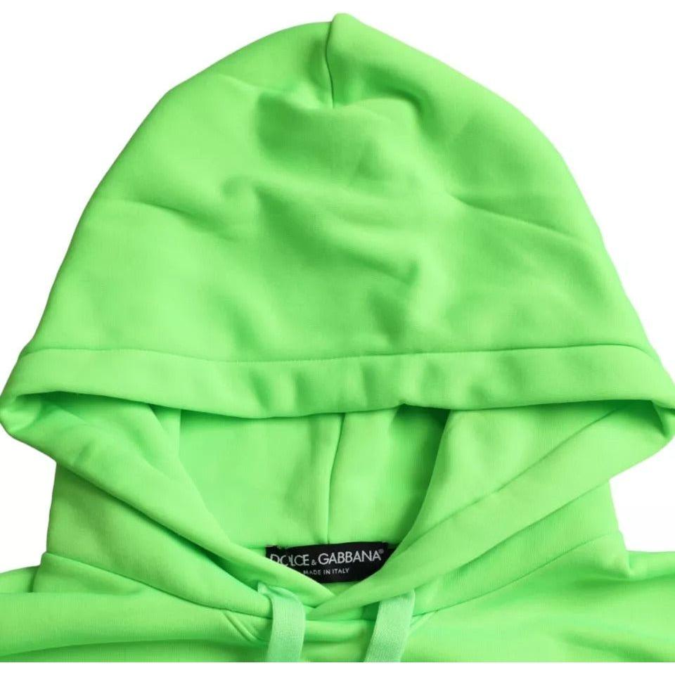 Dolce & Gabbana Green Logo Hooded Pullover Sweatshirt Sweater TSH86574-48