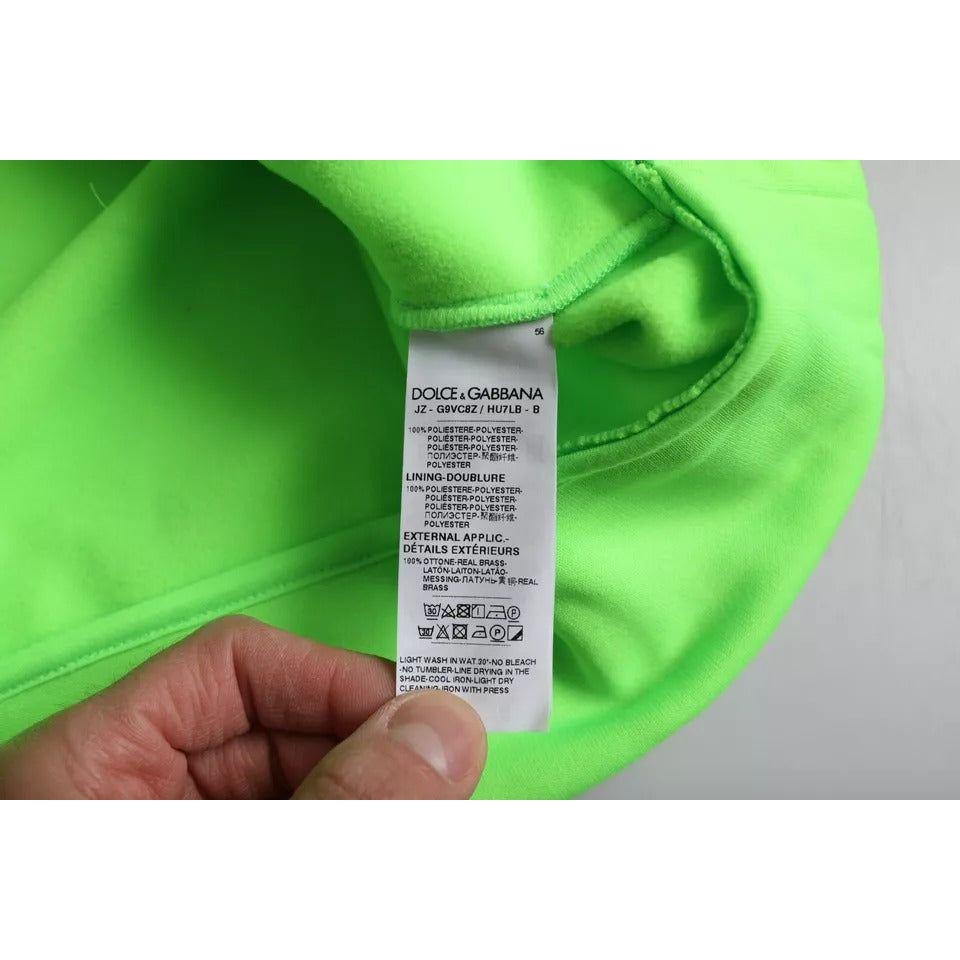 Dolce & Gabbana Green Logo Hooded Pullover Sweatshirt Sweater TSH86574-48