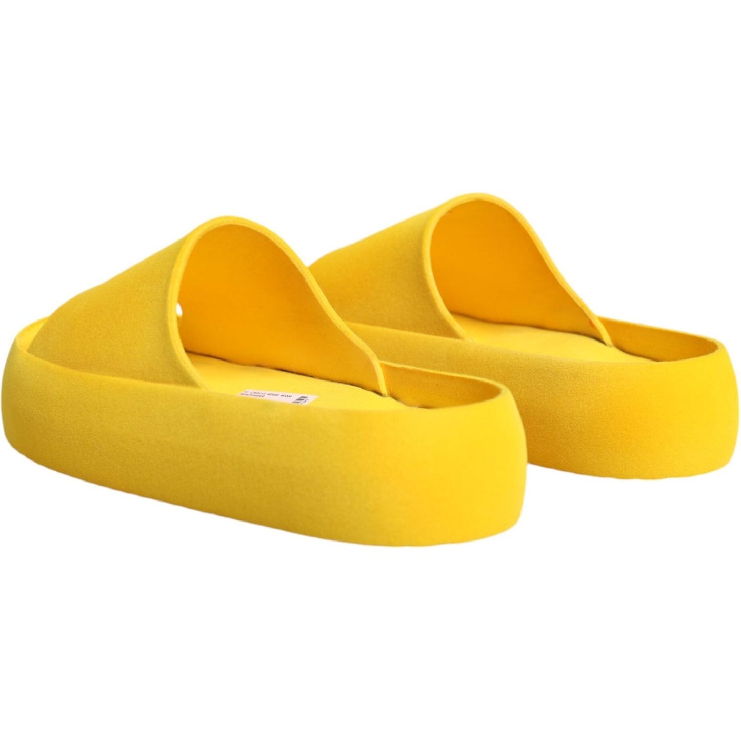 Dolce & Gabbana Yellow Rubber Slides Sandals Beachwear Shoes LA11842-39