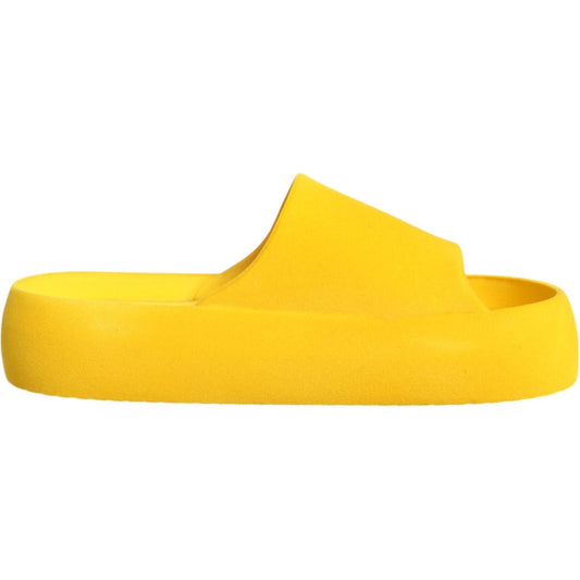 Dolce & Gabbana Yellow Rubber Slides Sandals Beachwear Shoes LA11842-39