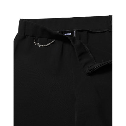 Dsquared² Black Polyester High Waisted Flared Pants1728,67345645728,Black,Clothing,Dsquared²,Flared Pants - Pants - Clothing,IT38 | XS,Jeans & Pants - Women - Clothing,Material: 100% Polyester,New with tags,Pants - Clothing,Women,Women - Clothing