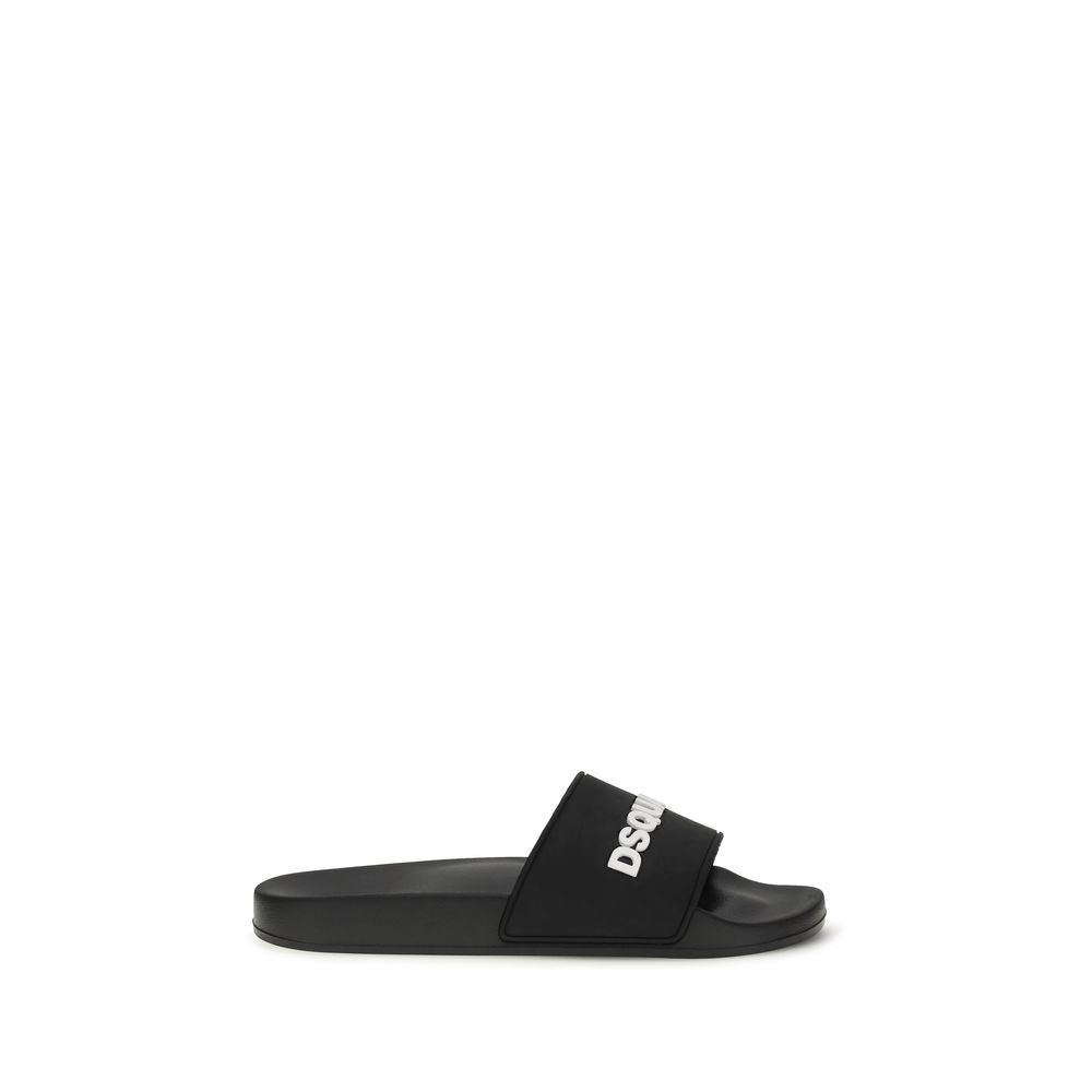 Dsquared² Black Rubber Sandals1728,72470364320,Black,Dsquared²,EU40/US7,EU41/US8,EU42/US9,EU43/US10,EU44/US11,EU45/US12,Men,New with tags,Sandals - Shoes,Shoes
