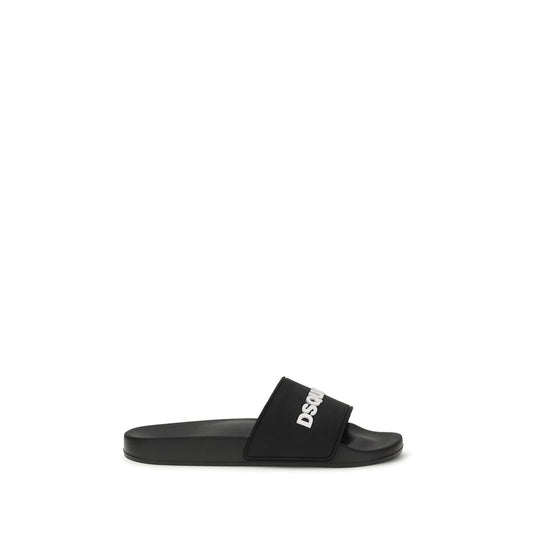 Dsquared² Black Rubber Sandals1728,72470364320,Black,Dsquared²,EU40/US7,EU41/US8,EU42/US9,EU43/US10,EU44/US11,EU45/US12,Men,New with tags,Sandals - Shoes,Shoes