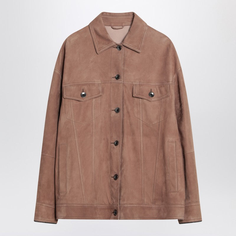 Brunello Cucinelli Brown leather overshirt jacket MPCAI7326LE/Q_CUCIN-C2867_102