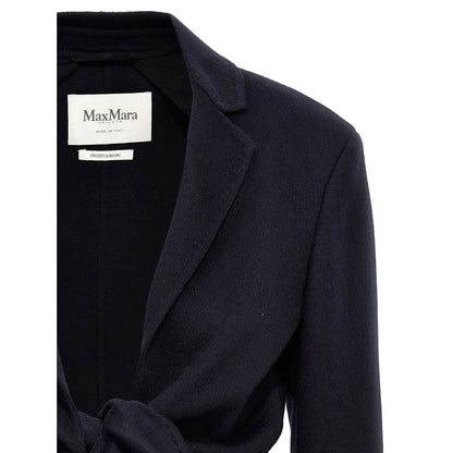 Max Mara Blue Wool Full-Length Jacket